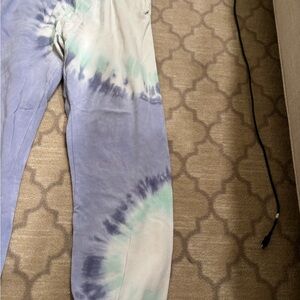 Z Supply Tie-Dye Track Pants - Blue and Green